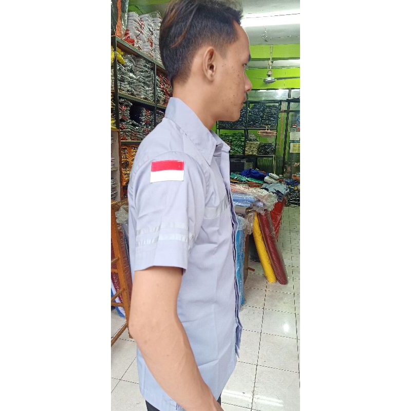 Atasan Wearpack tangan pendek/Baju kerja proyek/seragam safety/kemeja kerja lapangan/baju karyawan