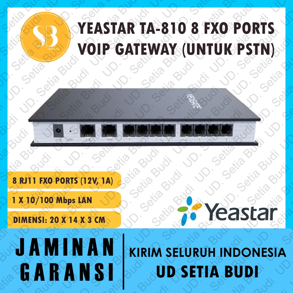Yeastar TA810 8 FXO Ports VoIP Gateway (for PSTN)
