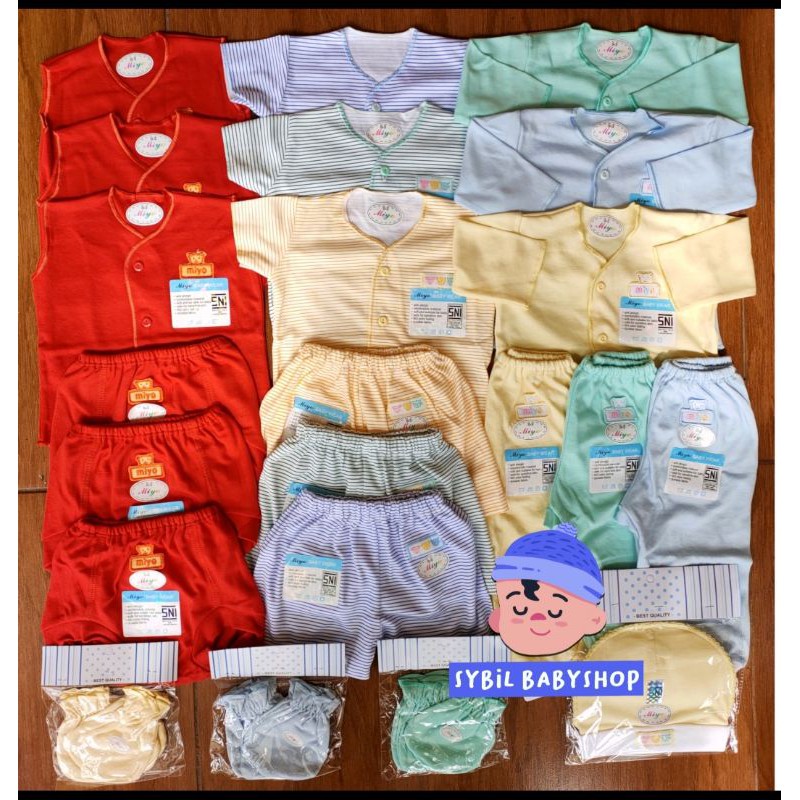 Paket Lengkap Baju Bayi NB Miyo MERAH 0-6 Bln Isi 31 Pcs |  Kado Bayi