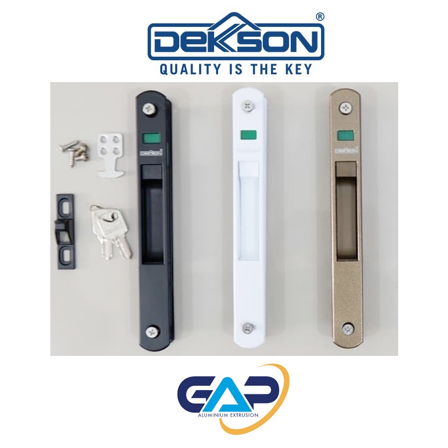 Kunci Pintu Sliding / Geser KS RA6 Dekson / Dekkson Handle Tanam Pintu Aluminium Kaca Hitam Coklat P