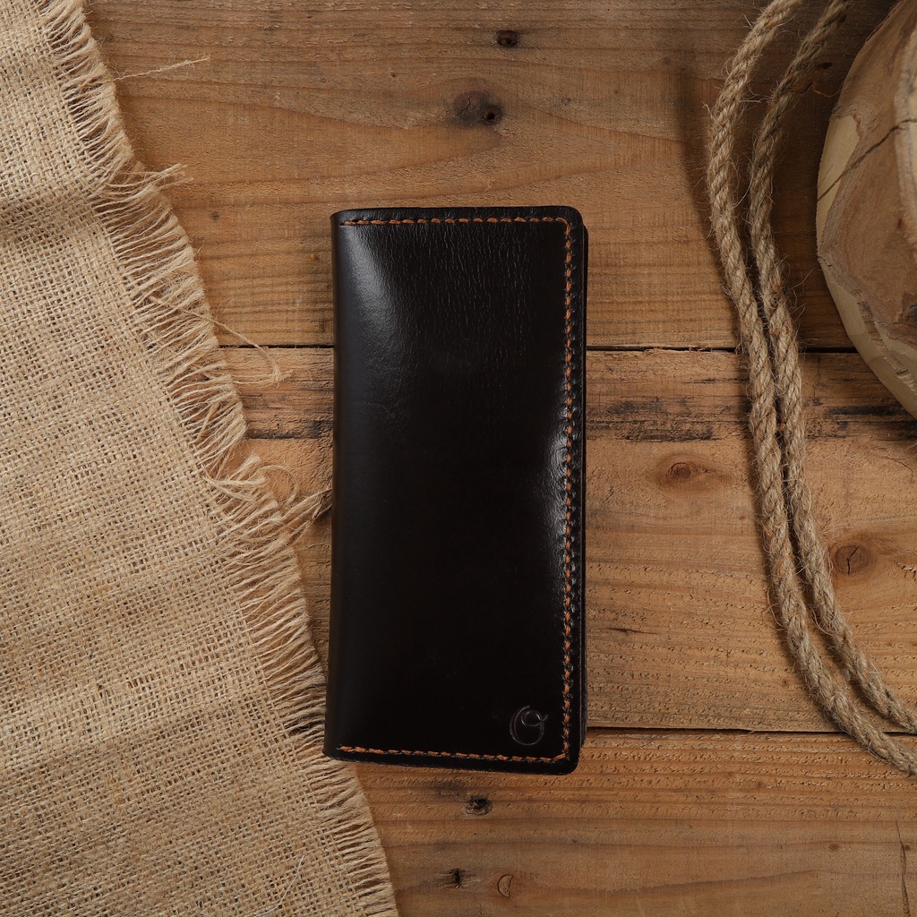 Dompet Panjang Kulit Asli Pull Up Seri AERON Warna Coklat Tua - Leather Phone Wallet