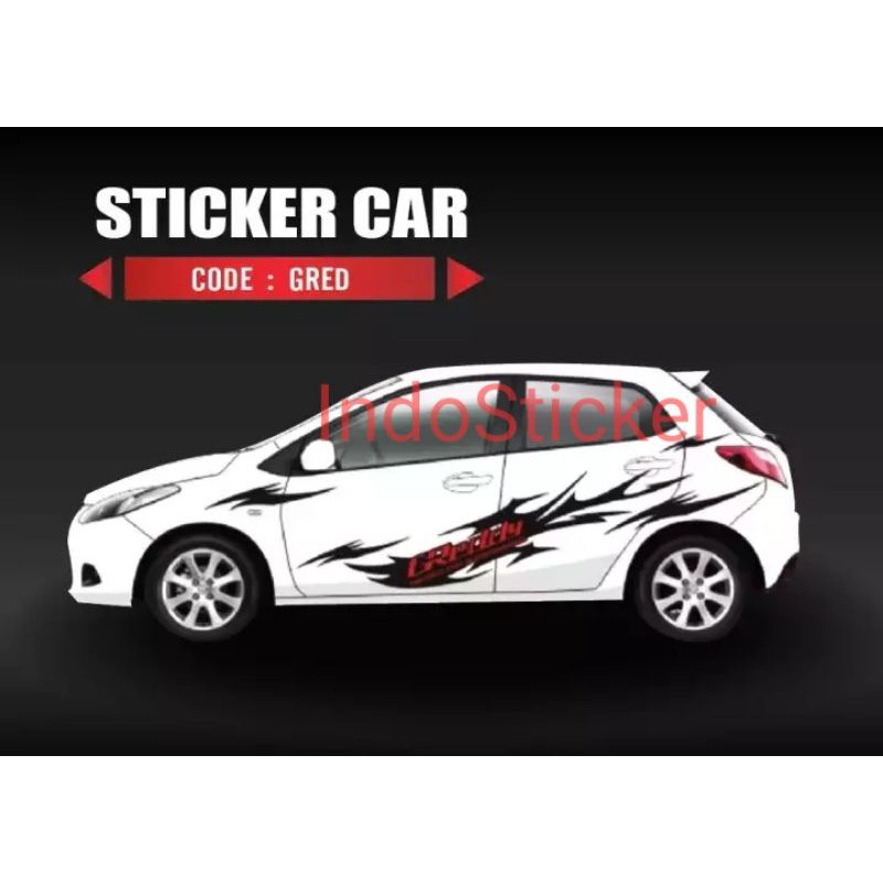 stiker mobil tribal Agya Baleno Ayla cutting stiker body mobil Honda Brio jazz sirion