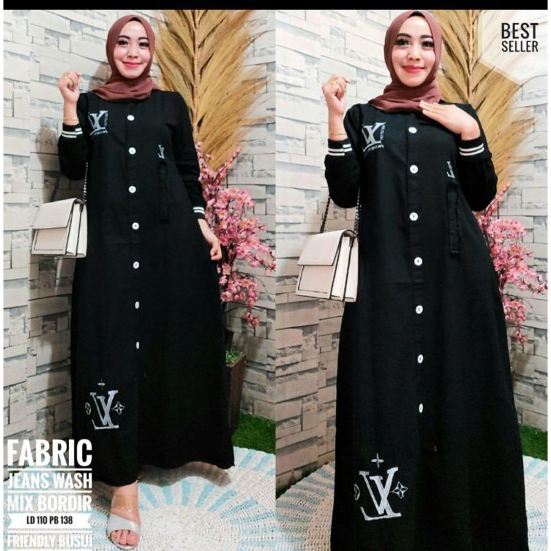 GAMIS LEVIS LV _ GAMIS JEANS_ GAMIS JEANS 2021_ BAHAN LEVIS_ BAHAN JEANS_ GAMIS TERBARU