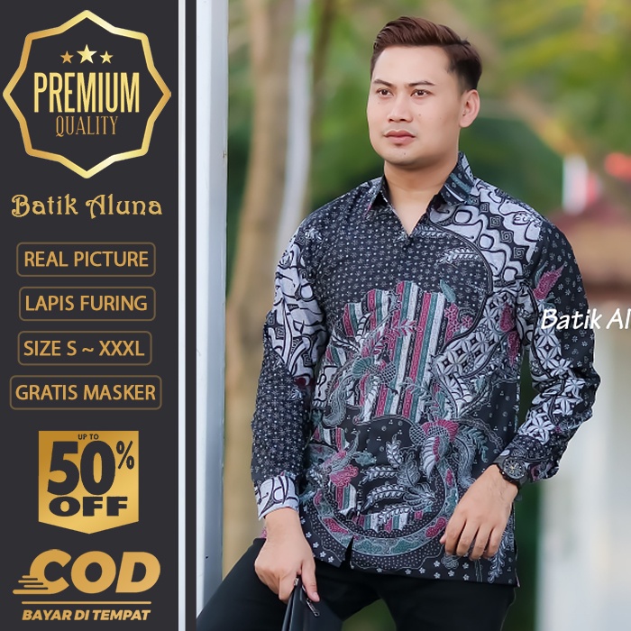BATIK PRIA LENGAN PANJANG MEWAH PREMIUM ALUNA PRABUSENO SHANGHAI KERIS KEMEJA BATIK ACARA NIKAHAN KE
