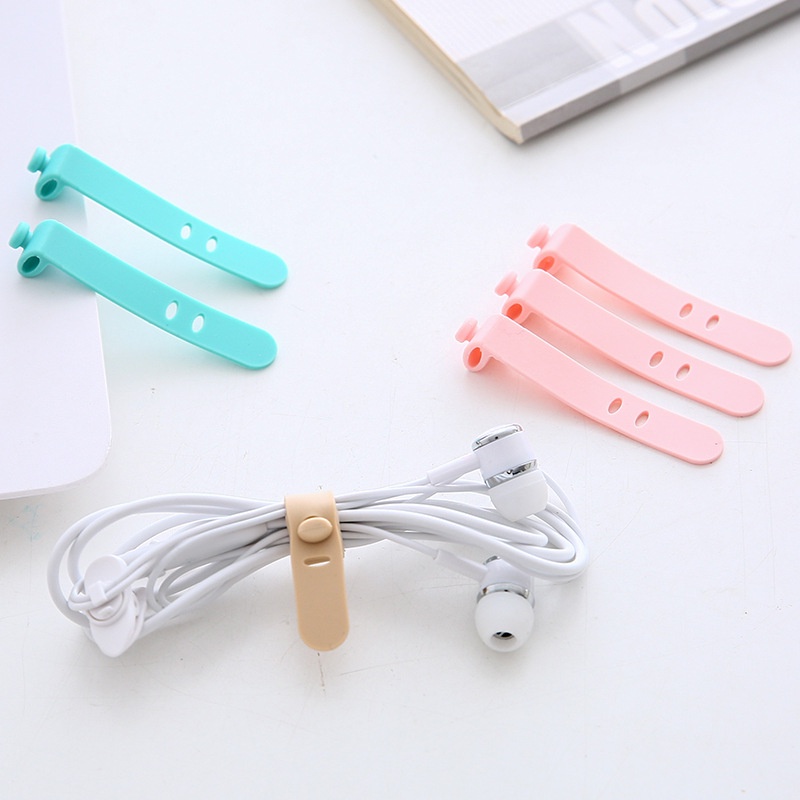 Pengikat Kabel Charger Cable Clip Chord Silikon Karet Kabel Pengikat Kabel Headset Kaebl Organizer