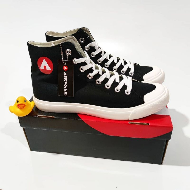 0Airwalk New Basic Canvas Hi Unisex Sneakers Shoes - Black/White