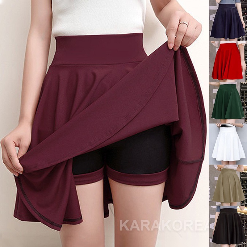 [#8803-1] IU Flare Skirt(With Inner Pants)/Scuba Premium/Rok Wanita Midi ada Daleman/Rok payung/Rok Lebar/Rok Scuba/Rok Import/Rok Midi/Rok korea/Rok hitam/Rok Polos