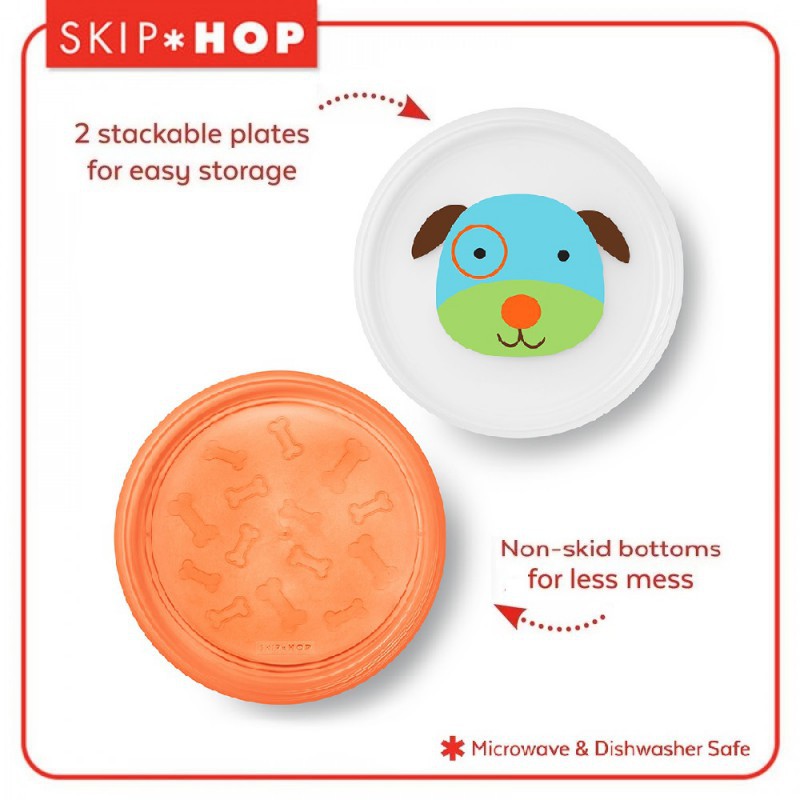 Skip Hop Smart Serve 2 Pack Plates Piring Makan Anak - Dog