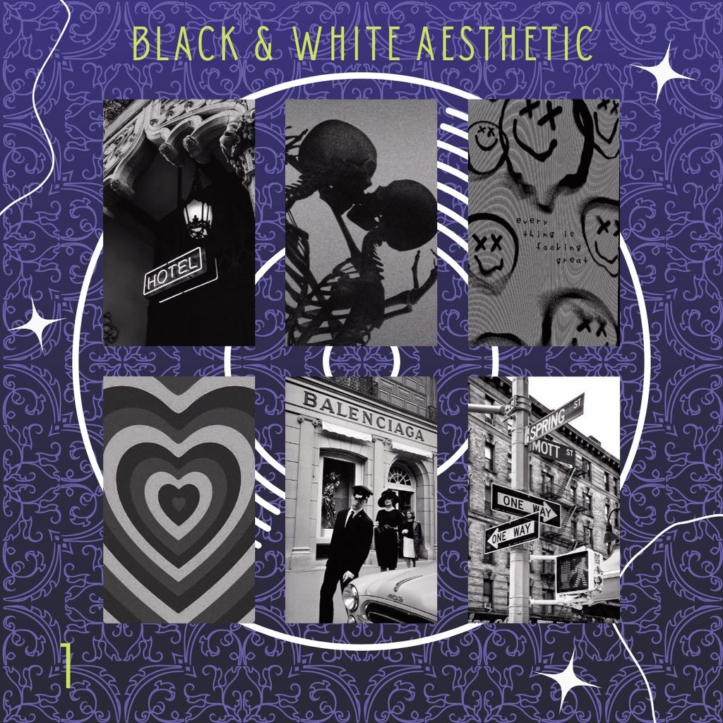 POSTER HIASAN KAMAR TEMA: BLACK & WHITE AESTHETIC