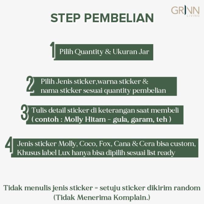Set Paket* Grinn Living Neron Glass Jar 950 ml Toples Kayu Bambu