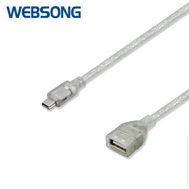 Kabel mini USB 5P Male to USB A Female 20CM High Quality WEBSONG