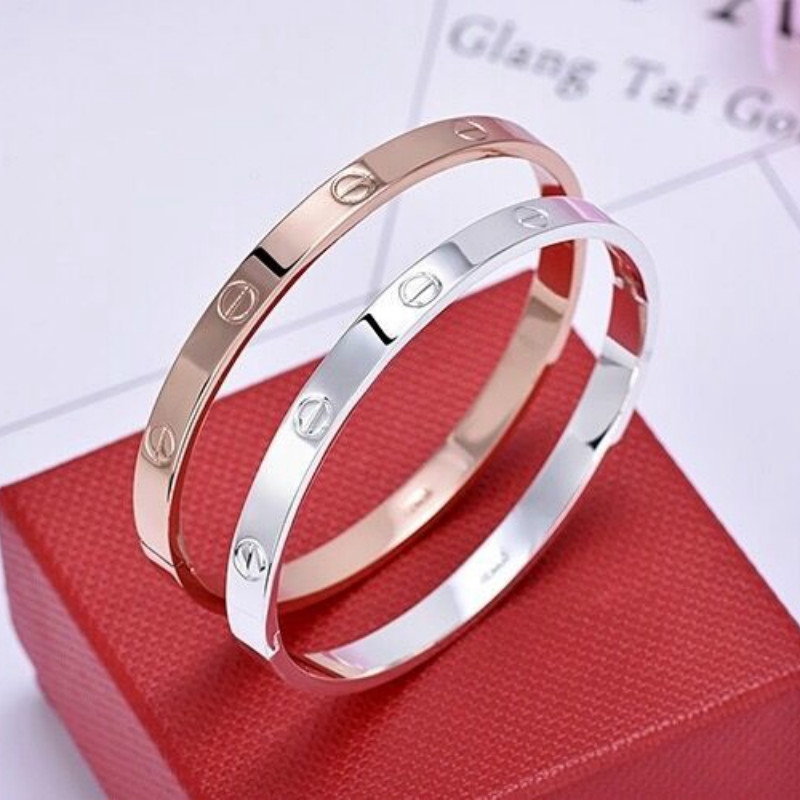 Women Men Simple Titanium Steel Plain Cuff Bangle Bracelet Xmas Gift Jewelry