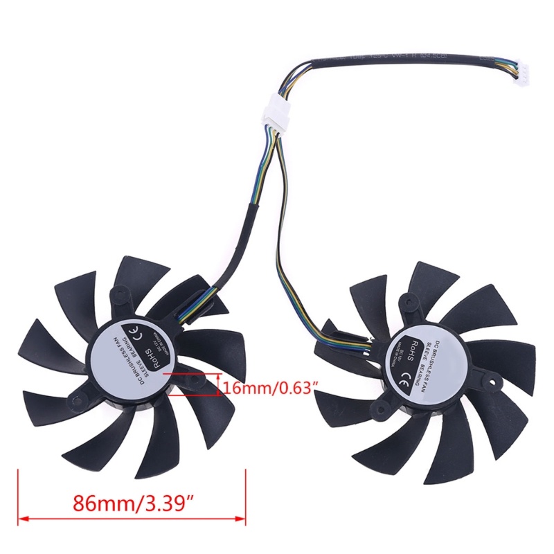 Bt 1pasang 4Pin Cooler Fan Pengganti Untuk GeForce GTX 1660rtx 20602070vide Graphics Card Cooling Fan