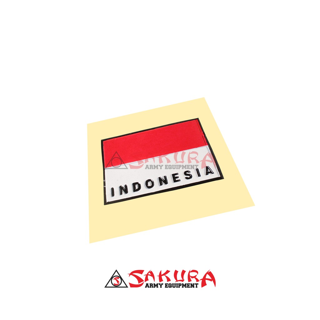 Stiker Plat Bendera MP Indonesia Sticker Emboss Merah Putih