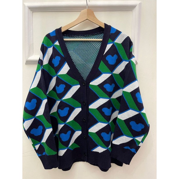 Cardigan Blue Green Sido Rajut Wanita Korea cardi oversize