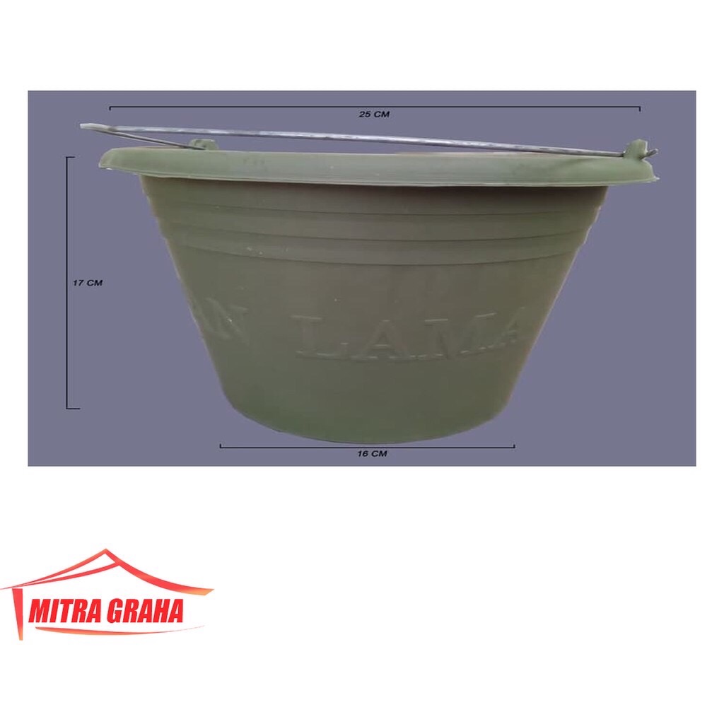 Ember Plastik Hijau | Ember Cor Anti Pecah | Ember Bangunan Kecil Mgj