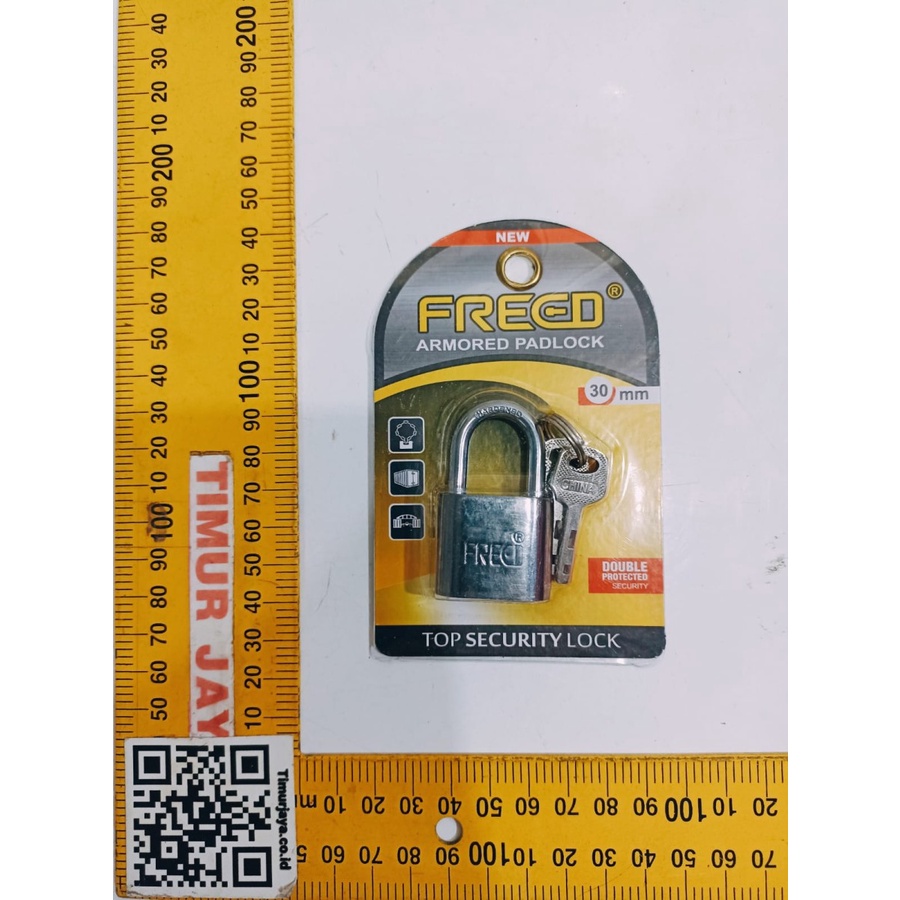 Gembok Nekel PENDEK FREED 30 mm Rumah Industri Padlock Pagar Rantai