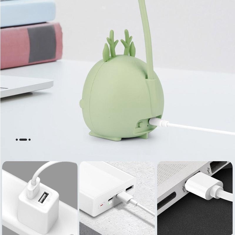Lampu Meja LED Flexible Model Leher Angsa Fleksibel Dengan USB Rechargeable