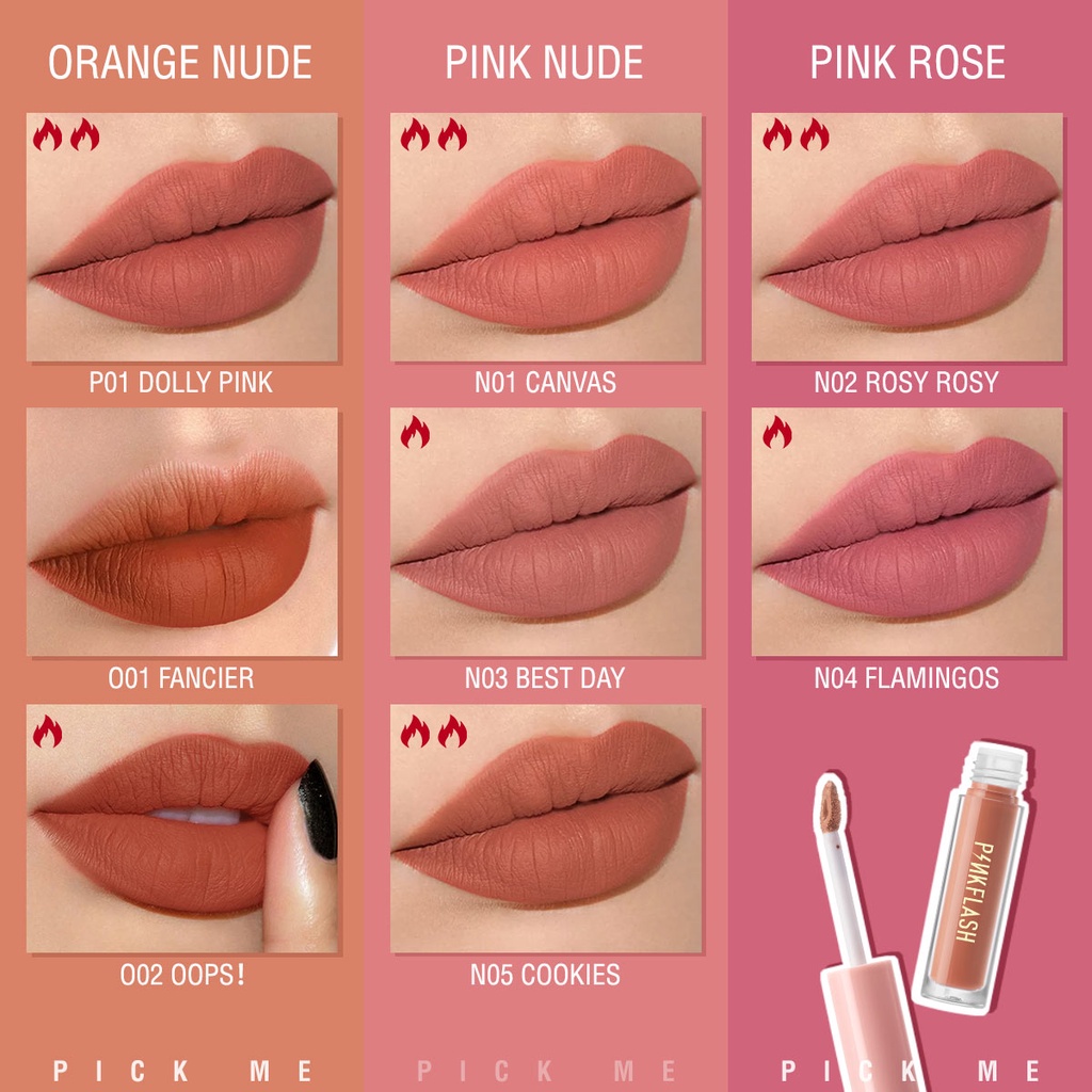 [Per Buah] PINKFLASH Lasting Matte Lipcream Original BPOM