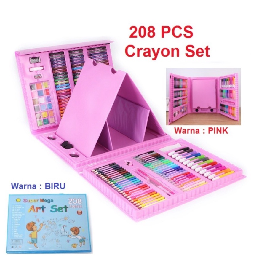 Stationary Set isi 150 &amp; 208 pcs / Alat Warna Crayon Set / Alat Tulis &amp; Lukis Melukis Anak Set / Pensil Warna Cat Air