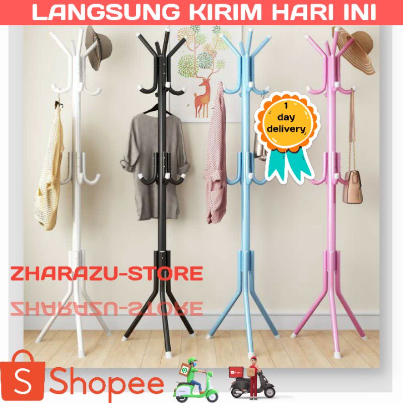 PRODUK NEW MURAH Stand Hanger COATRACK Gantungan Jaket/Baju,Topi Stand / Stand Hanger 9 Hook / Gantungan Baju Serbaguna / Gantungan Baju cooth rack hanger cantolan Baju,topi,tas multifungsi serbaguna