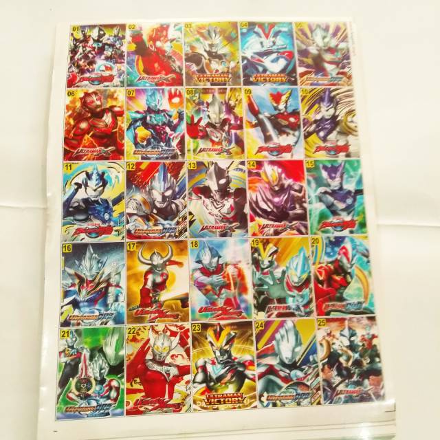  Stiker  tempel  kecil Ultraman satu lebar isi 25 stiker  