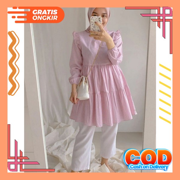 Agria Tunik Ibu-Ibu Jumbo Xxxl Ld 110 Motif Bordir Mewah Baju Atasan Model Terbaru Kekinian 2022 Bah