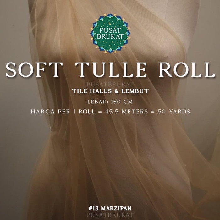 JOWO | SOFT TULLE ROLL 45m - KAIN TILE POLOS HALUS [harga per 1 roll = 45.5m]