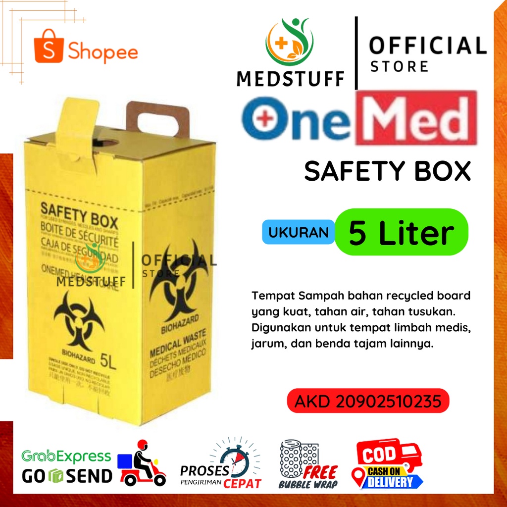 Jual Safety Box 5 Liter Tempat Sampah Medis 5 Liter Biohazard Onemed
