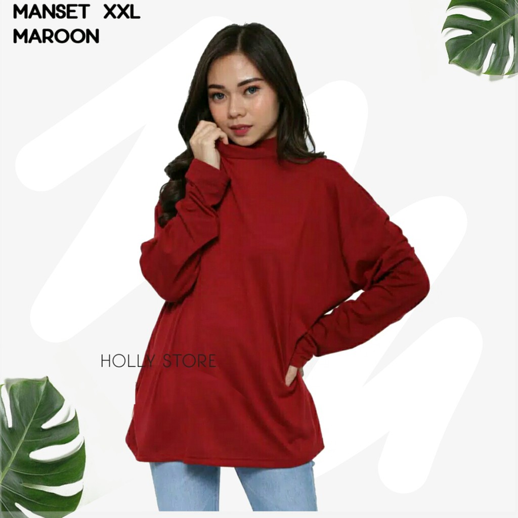 Baju Kaos Wanita Polos Jumbo Lengan Panjang Terbaru Kekinian