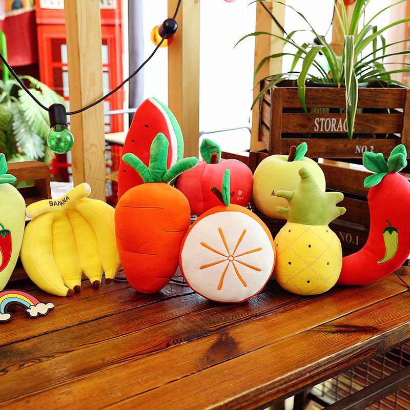 Boneka Buah Sayur Simulasi Kartun Boneka Plush Mainan Kartun Lembut Mini