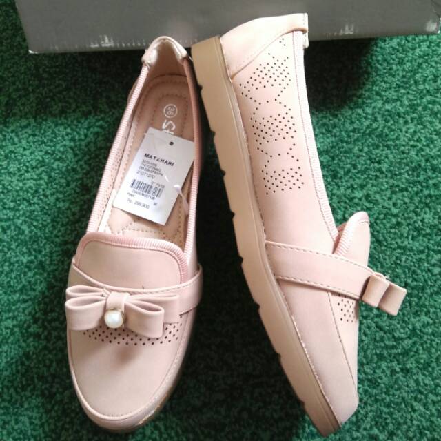 St. YVES Sz 36 Sepatu Wedges Kasual Pink Model Pita empuk ringan brand Matahari ori
