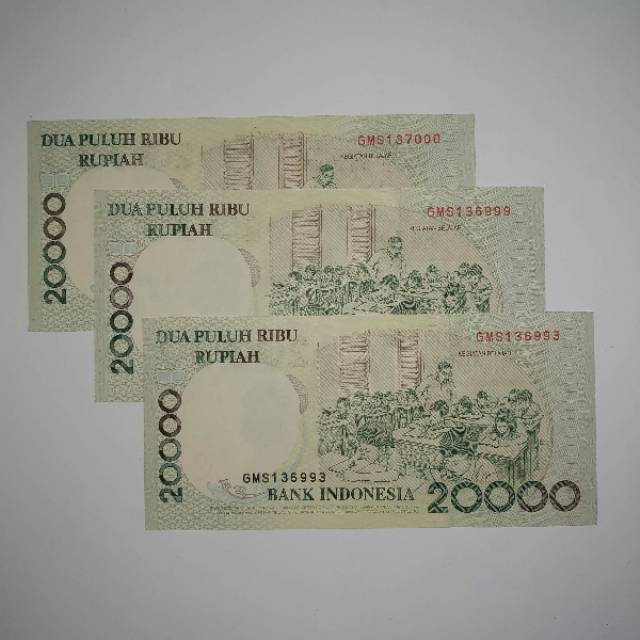 (GRESS/UNC) Uang kuno 20000 rupiah kihajar dewantara tahun 1998 rp 20rb rupiah kihajar dewantara