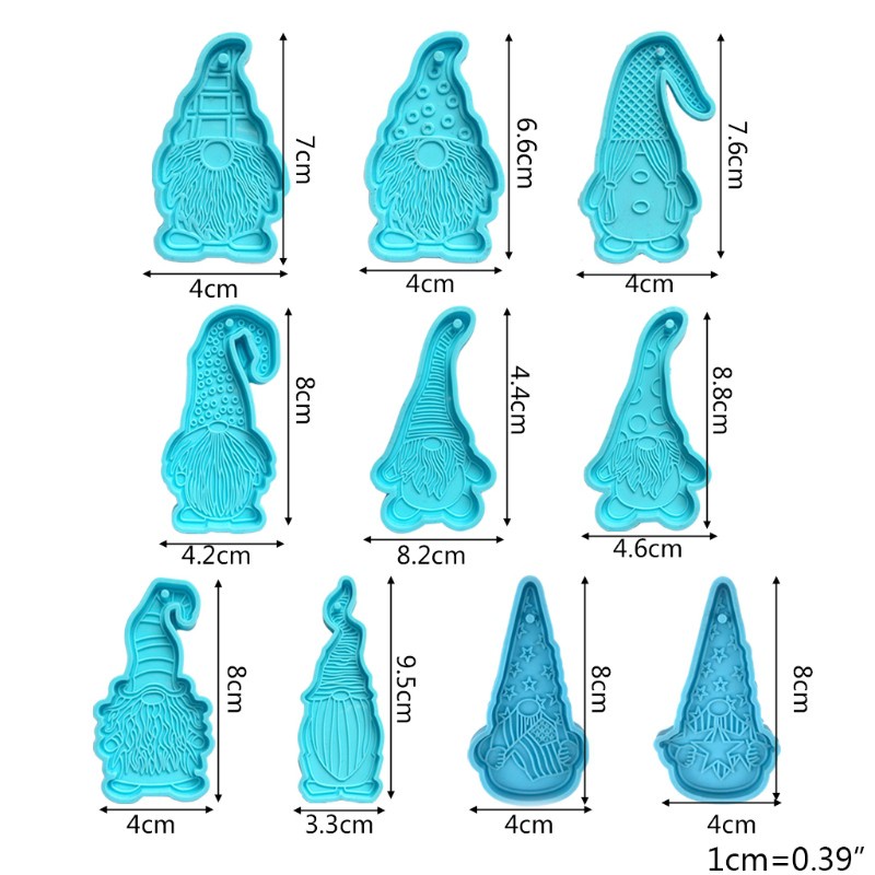 Glitter DIY Dwarf Doll Shaped Keychain Epoxy Resin Mold Earrings Pendant Silicone Mould