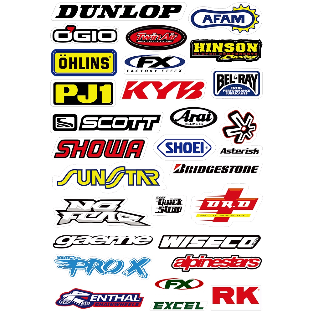 Reflective Moto GP Sticker SHOEI BRIDGESTONE OHLINS Logo Decal Motorcycle Helmet Decoration Stickers