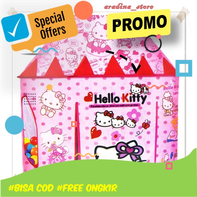 Tenda Anak Princess Castle Jumbo Tenda Mainan Anak Perempuan Karakter Murah Hello Kitty Camping Tas