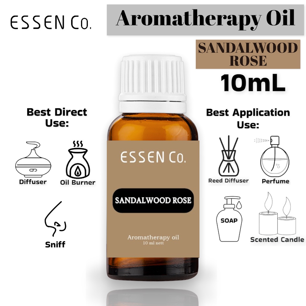 Essen Co Sandalwood Rose Essential Oil Aromatherapy Pengharum Pewangi Ruangan Aromaterapi 10ml