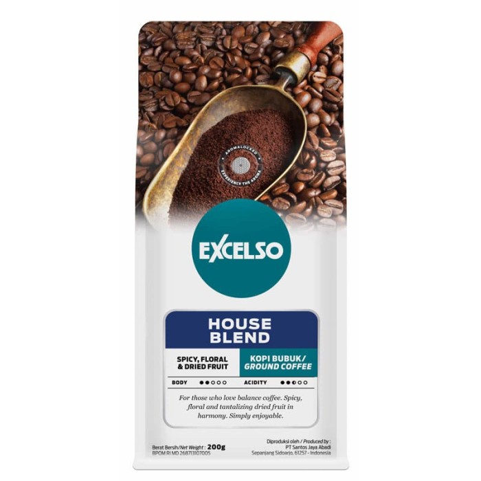 

gt201jyj Excelso House Blend Coffee 200 Gram - Ground / Bubuk Ds20X11