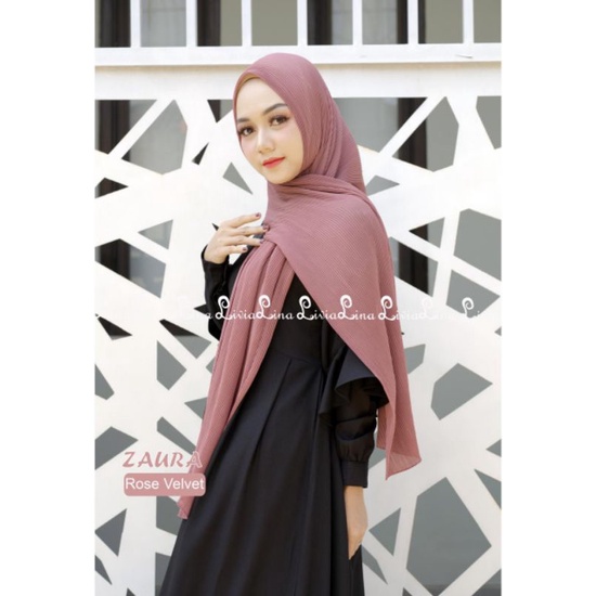 COD ZAURA PLISKET BY LINALIVIA HIJAB/ PASMINA PLISKET ORI