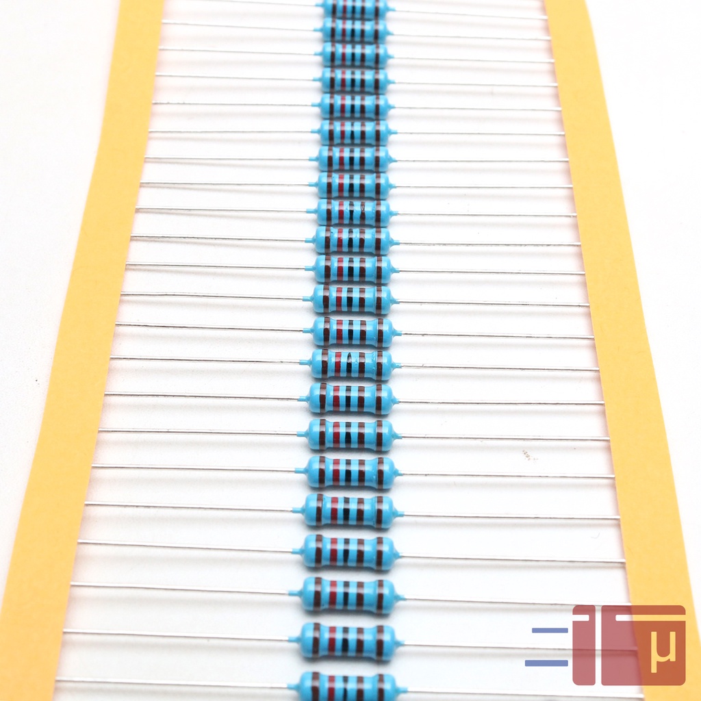 x10 Resistor 1K2 1.2K 1/2W Metal Film 1% Taiwan Kaki Tembaga