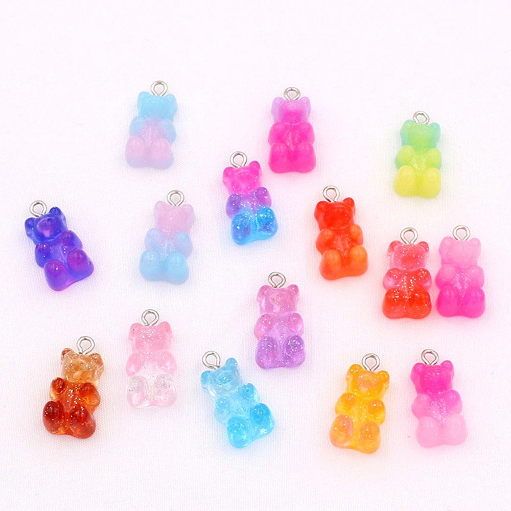 Temuan Perhiasan Agustina Datar Kembali Untuk Anting Kalung Membuat Kartun 23*11mm Gummy Bear Pendant