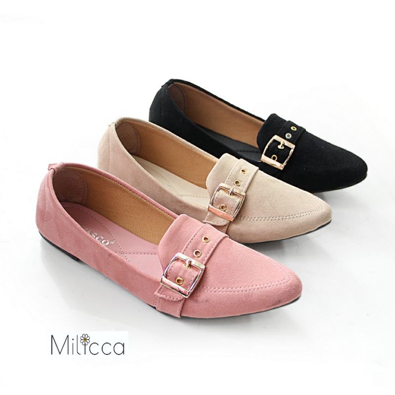 Milicca Dlians Sepatu Flat wanita Flat Shoes Sol Karet