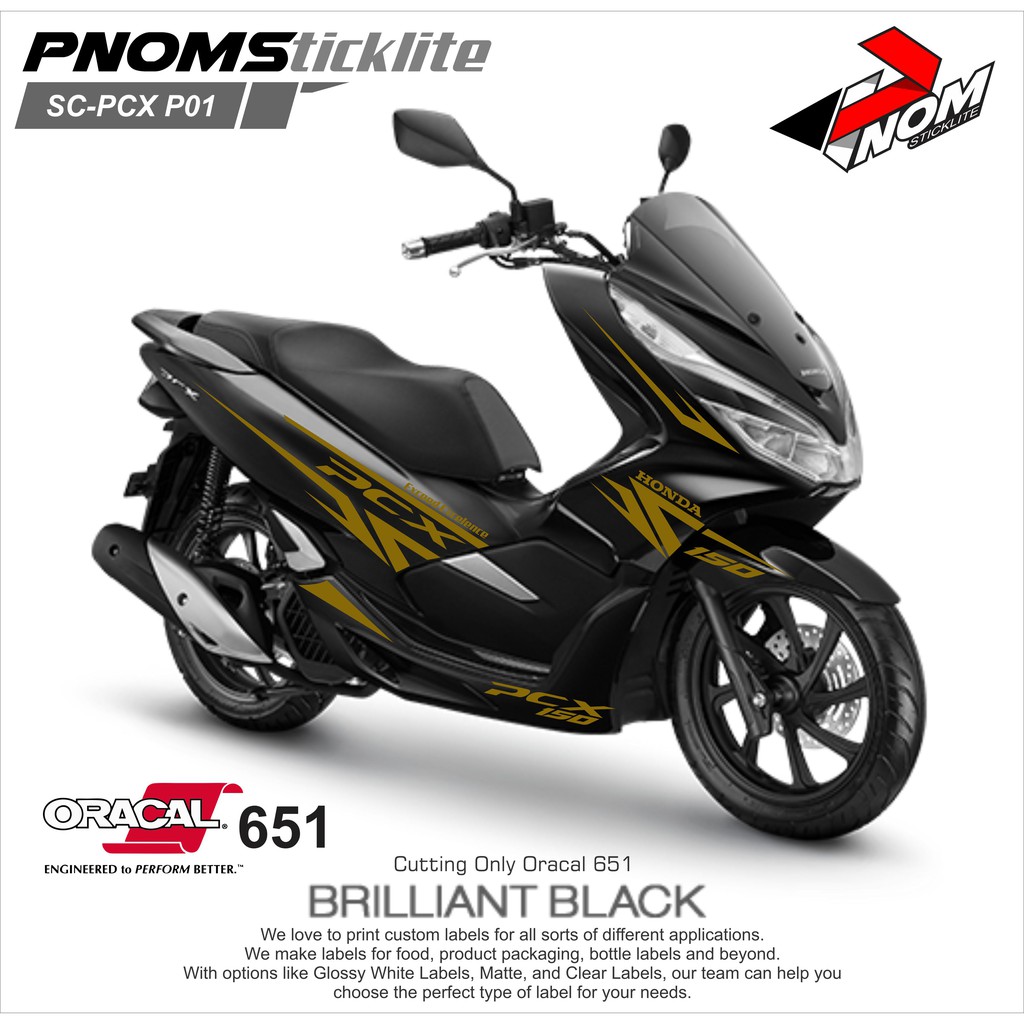 Cutting Sticker Yamaha NMAX 2018 Hitam Gold Grafik Glossy Matt