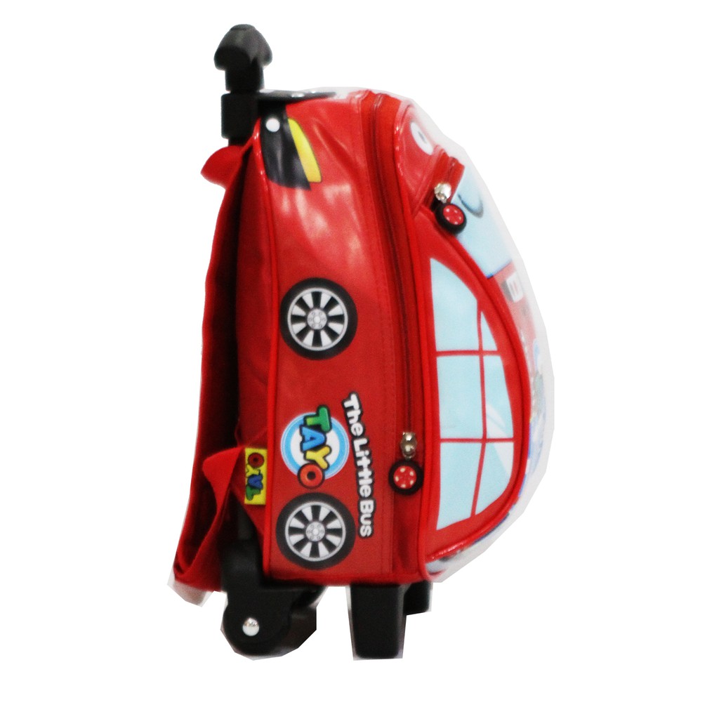 Tas Anak Sekolah PAUD Trolley Dorong Gambar BUS Astronot Bahan Kain Sponge Tahan Air