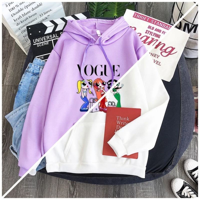 Sweater Hoodie Jaket Outerwear Pakaian Wanita Oversize Korean Style VOGUE ANIMASI FJCS773659