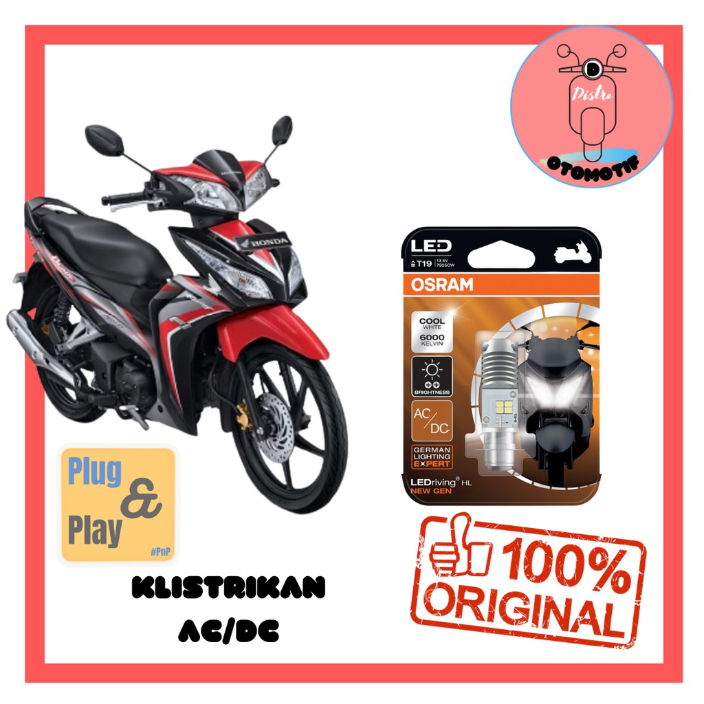 Lampu LED Motor Osram T19 Honda Blade, Fi, 125 FI  Original AC DC