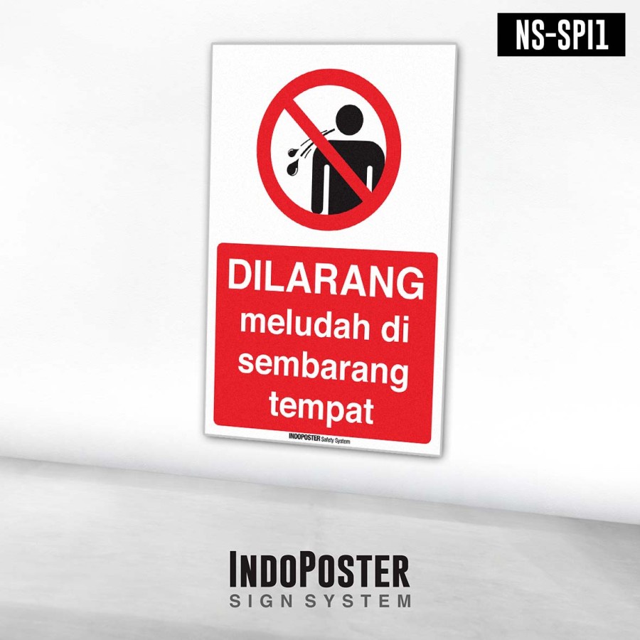 

Stiker Safety Sign Rambu K3 ISO HACCP Dilarang Meludah Di Sembarang Tempat