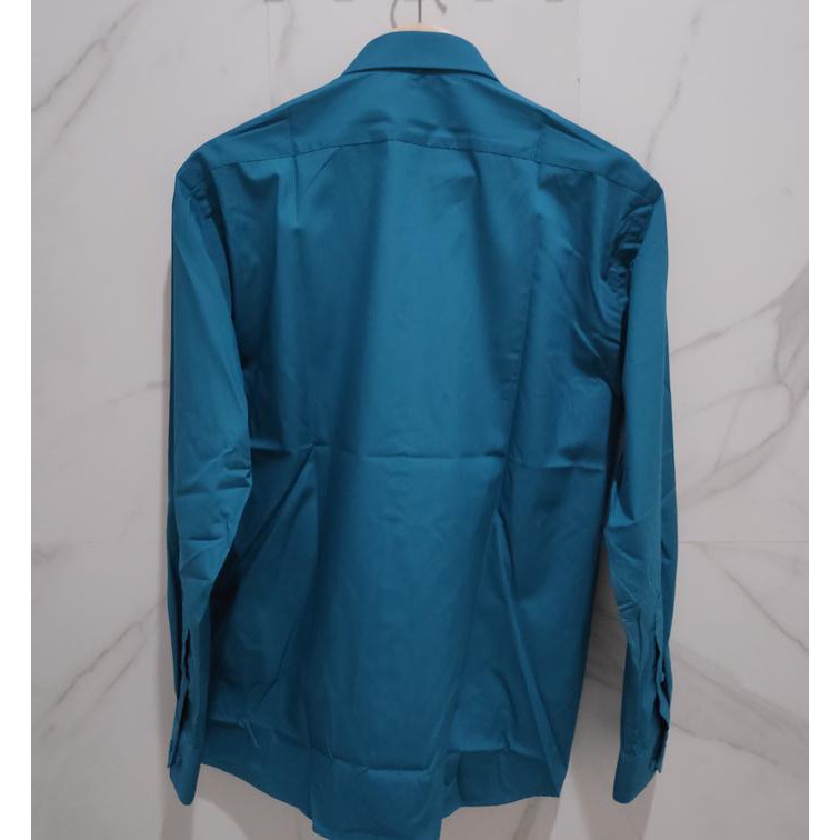 PREMIUM ALISAN KEMEJA PRIA POLOS TOSCA HIJAU BIRU REGULER LENGAN PANJANG - HIJAU TOSCA, M 