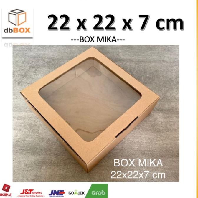 Box Mika 22X22X7 Cm Kardus Untuk Kue Hampers Gift Box Mika