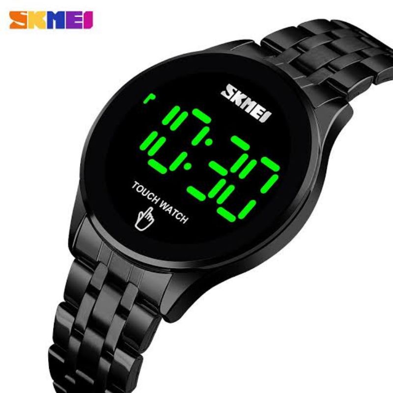 Jam Tangan Pria  SKMEI Digital 1579 Stainless Steel LED  Jam Tangan Digital